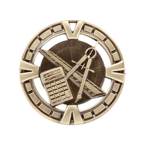 Math Medal Varsity 2.5" Gold