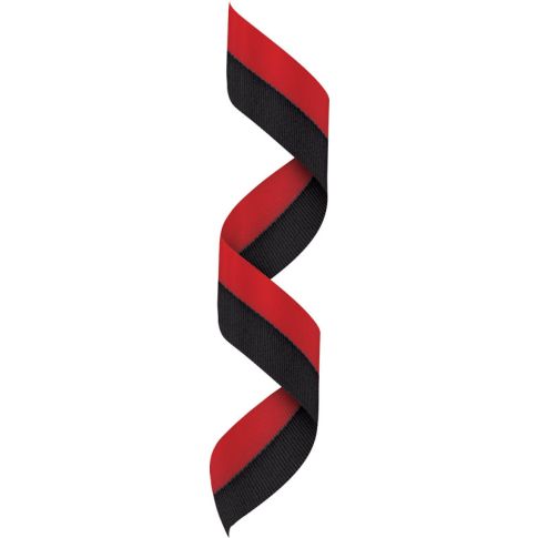 R&b Ribbon Black/Red Neck Ribbon w Clip